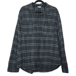 Calvin Klein Gray Black Checkered Flannel Long Sleeve Casual Shirt XXL
